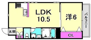 パラツィーナエスタ仁川【3階】の間取り