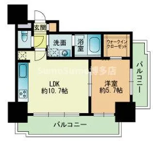 RJRプレシア吉塚駅前【8階】の間取り