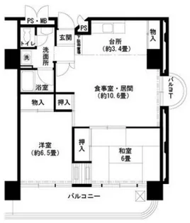 UR武庫川 19号棟【20階】の間取り
