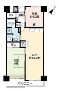 UR武庫川 4号棟【11階】の間取り