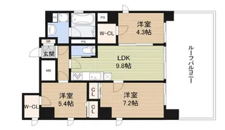 OSAKA CASTEL SHIRAHAMA PREMIER【3階】の間取り
