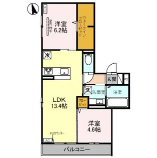 コンフォータブル武庫川【1階】の間取り