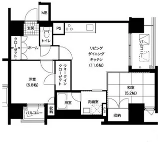 レジディア西新【9階】の間取り