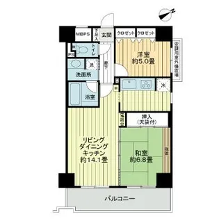 ライオンズプラザ神戸【9階】の間取り