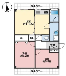 東和ハイツ【2階】の間取り