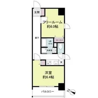 レジディア神戸三宮プレイス【6階】の間取り