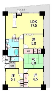 ピフレ新長田【10階】の間取り