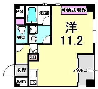 セルフィーユ三宮【4階】の間取り