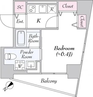 ロイジェント世田谷野沢【4階】の間取り