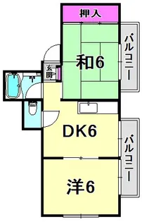 サンパレス21門戸【2階】の間取り