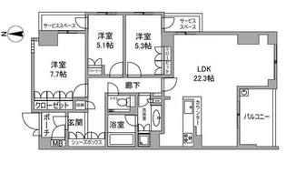 ジオグランデ夙川相生町【1階】の間取り