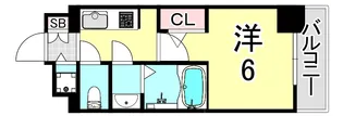 S-RESIDENCE南堀江【6階】の間取り