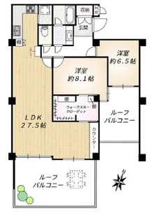 六甲グランドハイツ【7階】の間取り
