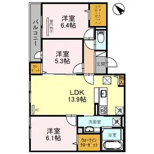 セルクル ブラン【2階】の間取り