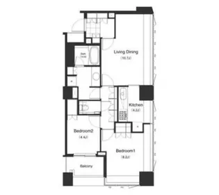パークキューブ目黒タワー【4階】の間取り