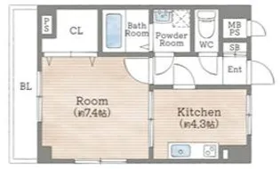 ソレイユ芦屋【2階】の間取り