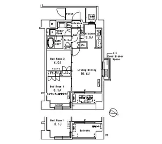 パークアクシス三宿【7階】の間取り