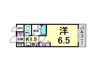 エスリード三宮フラワーロード【12階】の間取り