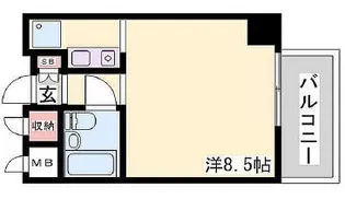 ライオンズマンション神戸西元町【6階】の間取り