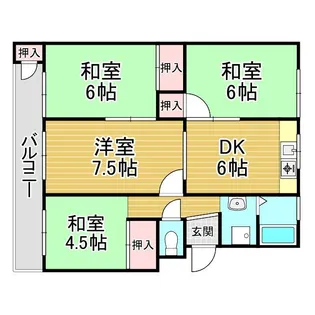 名谷4団地21号棟【5階】の間取り