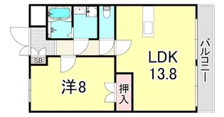 夙川ニューコーポ【4階】の間取り