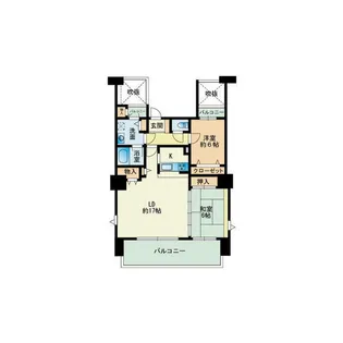 カルシア室見トゥルーム【4階】の間取り