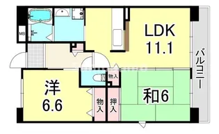 URパークタウン西武庫 9号棟【2階】の間取り