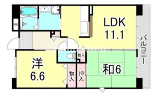 URパークタウン西武庫 9号棟【5階】の間取り