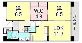 URパークタウン西武庫 19号棟【4階】の間取り
