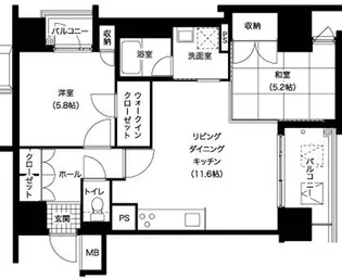 レジディア西新【9階】の間取り