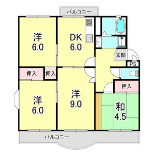 横尾5団地48号棟【5階】の間取り