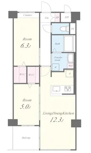 APエルテージ地行【5階】の間取り