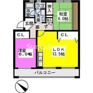 コーポかわらだ【3階】の間取り