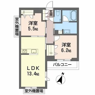 ShaMaison Gardens 六甲【2階】の間取り