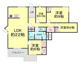 夙川台サンハイツA棟【3階】の間取り