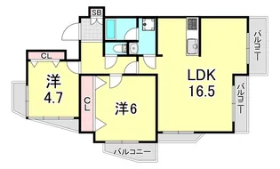 アリストコート芦屋大原【3階】の間取り
