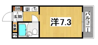 シャンブルド甲東園【2階】の間取り