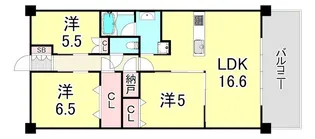 ヴェレーナシティ夙川パークナード【3階】の間取り