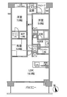 ヴィークコート夙川香櫨園【7階】の間取り