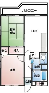 サンパレス六甲【4階】の間取り