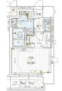 エステムコート三宮駅前Ⅲマジェスティ【8階】の間取り