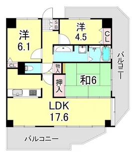 エルフラット夙川霞町【1階】の間取り