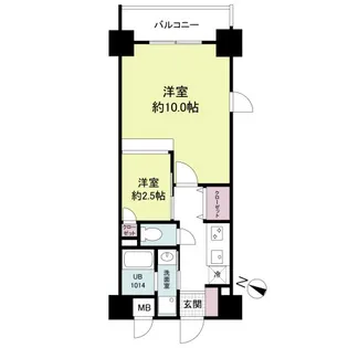 レジディア神戸三宮プレイス【4階】の間取り