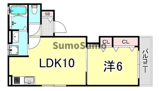 クリエオーレ大物町【2階】の間取り