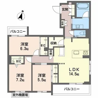 シャーメゾン トレドゥース 甲南山手【2階】の間取り