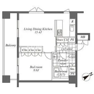 オーパスレジデンス恵比寿【2階】の間取り
