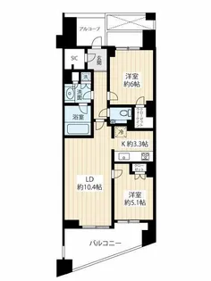 The目黒四季レジデンス【2階】の間取り