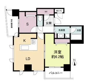 クロスレジデンス大阪新町【11階】の間取り