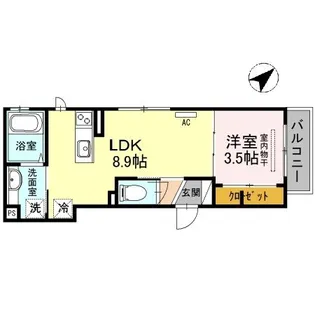 ディアコート中道8【1階】の間取り