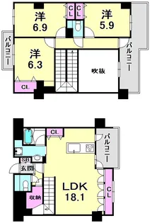 デセンテ甲子園口の間取り